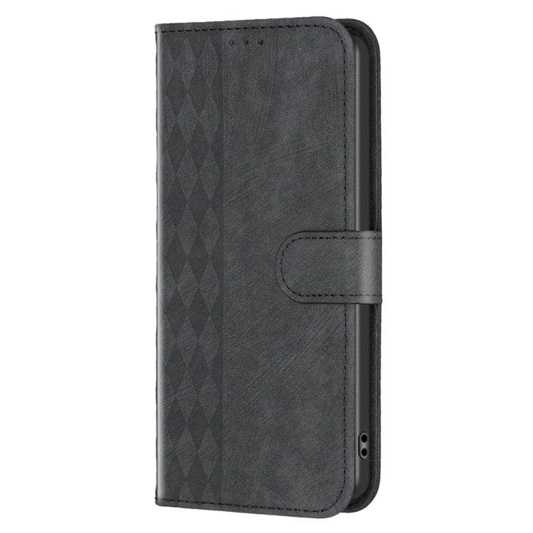 For Xiaomi Redmi K60 / K60 Pro Plaid Embossed Leather Phone Case(Black) - Redmi K60 Cases by buy2fix | Online Shopping UK | buy2fix