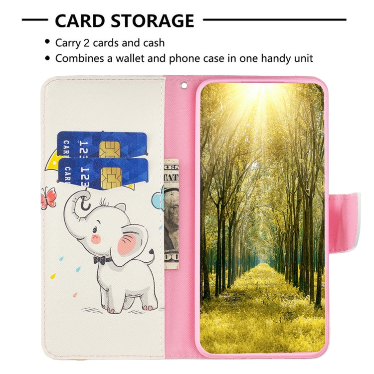 For Xiaomi Redmi 12 4G Colored Drawing Pattern Leather Phone Case(Umbrella Elephant) - Xiaomi Cases by buy2fix | Online Shopping UK | buy2fix
