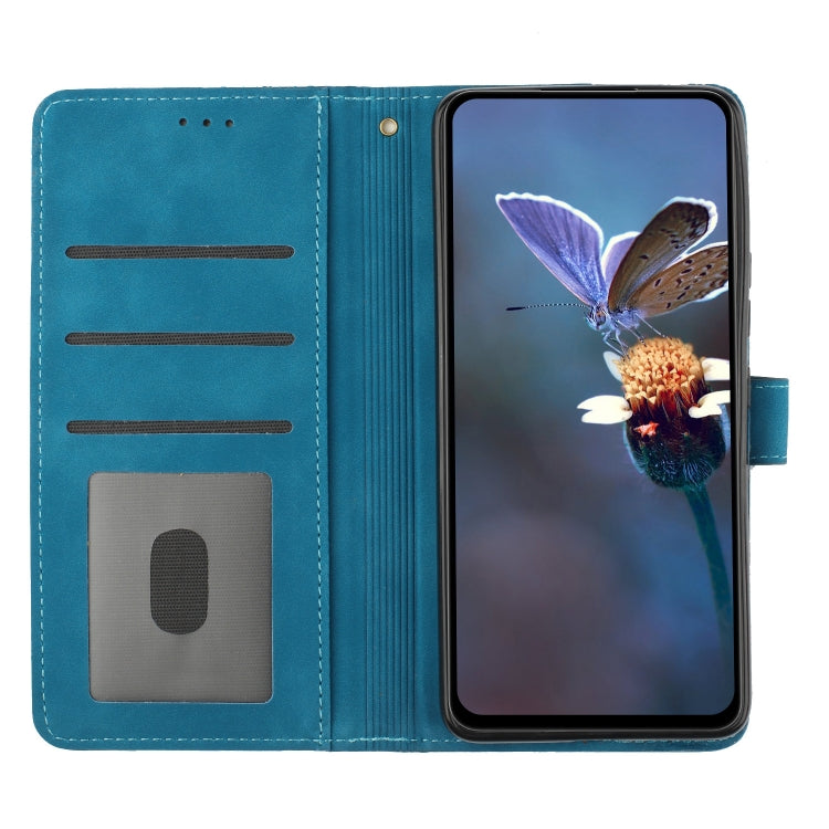 For Xiaomi Redmi Note 10 5G Flower Embossing Pattern Leather Phone Case(Blue) - Xiaomi Cases by buy2fix | Online Shopping UK | buy2fix