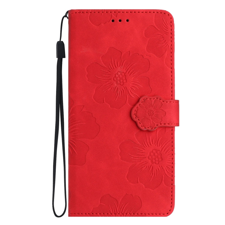 For Xiaomi Redmi Note 11 4G Global / Note 11S Flower Embossing Pattern Leather Phone Case(Red) - Xiaomi Cases by buy2fix | Online Shopping UK | buy2fix