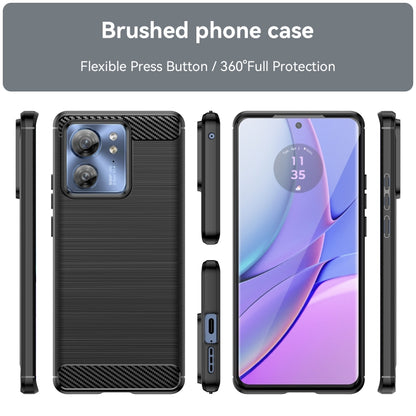 For Motorola Edge 40 Brushed Texture Carbon Fiber TPU Phone Case(Black) - Motorola Cases by buy2fix | Online Shopping UK | buy2fix