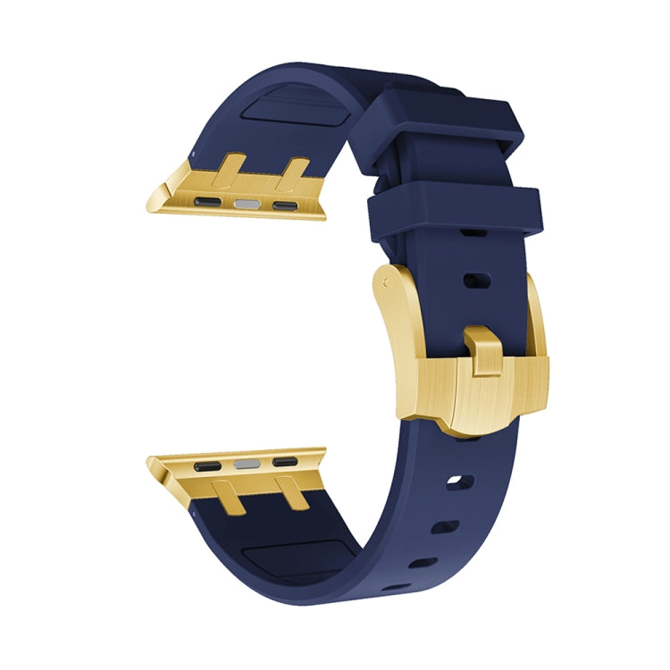 AP Silicone Watch Band For Apple Watch 6 40mm(Gold Blue) - Watch Bands by buy2fix | Online Shopping UK | buy2fix