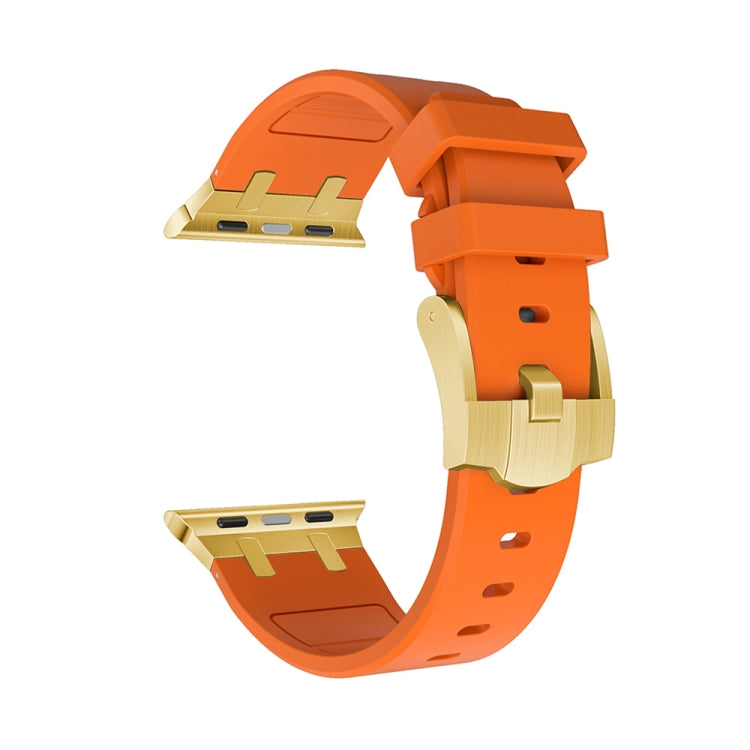 AP Silicone Watch Band For Apple Watch 4 44mm(Gold Orange) - Watch Bands by buy2fix | Online Shopping UK | buy2fix