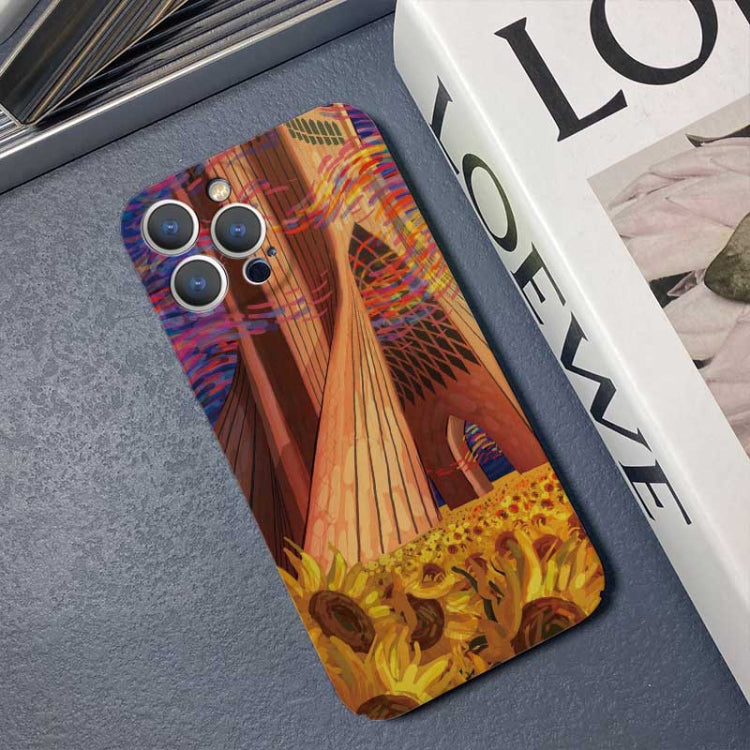 For iPhone 14 Pro Max Precise Hole Oil Painting Pattern PC Phone Case(Architectural Painting) - iPhone 14 Pro Max Cases by buy2fix | Online Shopping UK | buy2fix