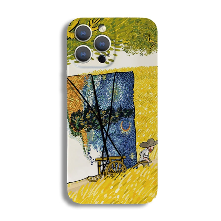 For iPhone 13 mini Precise Hole Oil Painting Pattern PC Phone Case(Handcart) - iPhone 13 mini Cases by buy2fix | Online Shopping UK | buy2fix