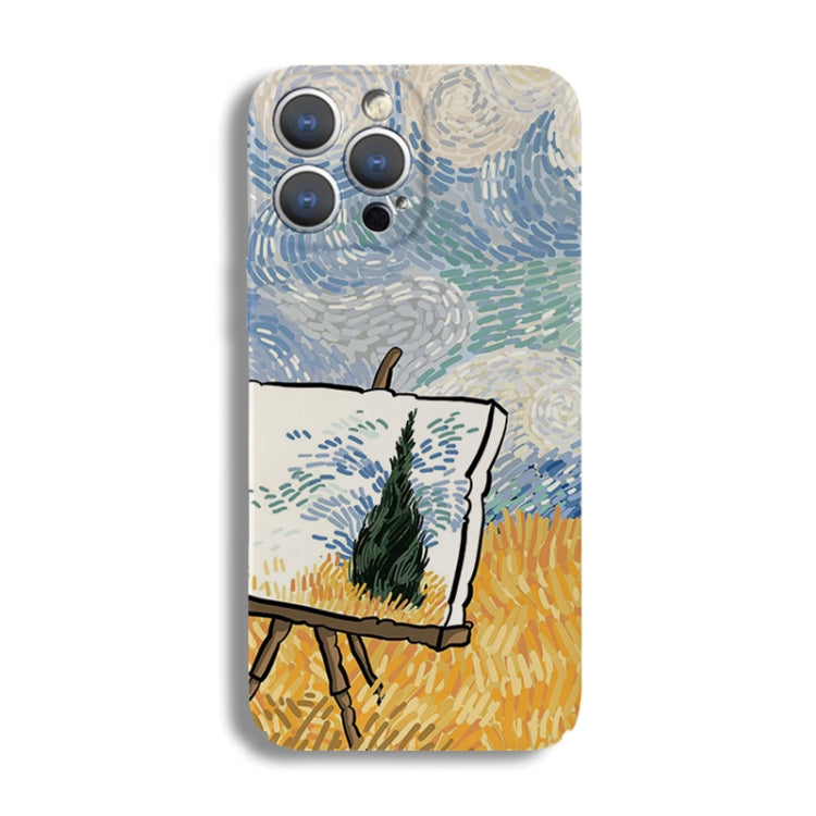 For iPhone 12 Pro Max Precise Hole Oil Painting Pattern PC Phone Case(Landscape Painting) - iPhone 12 Pro Max Cases by buy2fix | Online Shopping UK | buy2fix