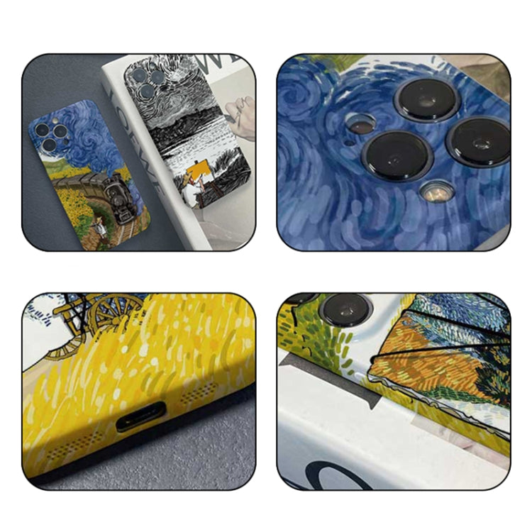 For iPhone 11 Precise Hole Oil Painting Pattern PC Phone Case(Train) - iPhone 11 Cases by buy2fix | Online Shopping UK | buy2fix