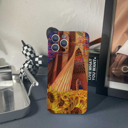 For iPhone XR Precise Hole Oil Painting Pattern PC Phone Case(Architectural Painting) - More iPhone Cases by buy2fix | Online Shopping UK | buy2fix