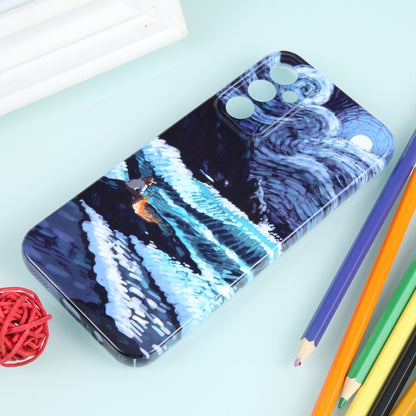 For Samsung Galaxy S22 5G Precise Hole Oil Painting Pattern PC Phone Case(Sea Wave) - Galaxy S22 5G Cases by buy2fix | Online Shopping UK | buy2fix