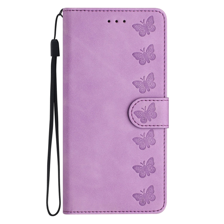 For Xiaomi Redmi Note 11 Pro 5G Global Seven Butterflies Embossed Leather Phone Case(Purple) - Redmi Note 11 Pro Case by buy2fix | Online Shopping UK | buy2fix