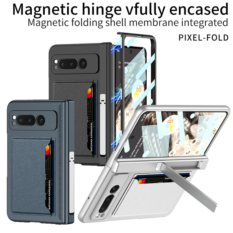 For Google Pixel Fold GKK Integrated Fold Hinge Full Coverage Phone Case with Card Bag(Black) - Google Cases by GKK | Online Shopping UK | buy2fix