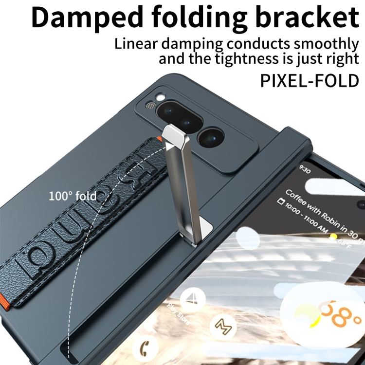 For Google Pixel Fold GKK Integrated Fold Hinge Full Coverage Phone Case with Wrist Strap(Black) - Google Cases by GKK | Online Shopping UK | buy2fix