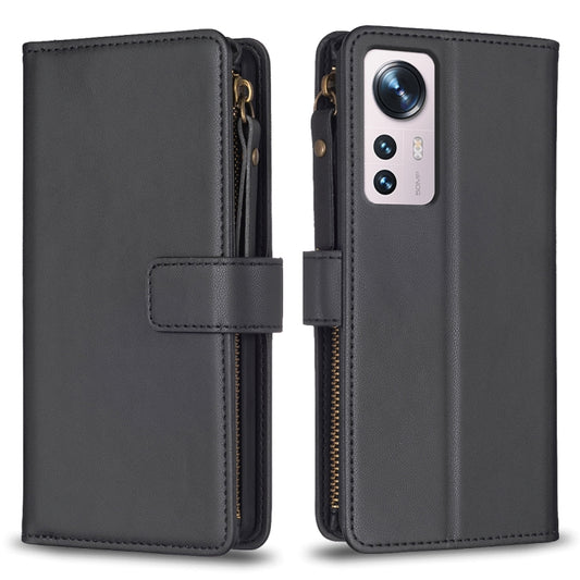 For Xiaomi 12 9 Card Slots Zipper Wallet Leather Flip Phone Case(Black) - 12 Cases by buy2fix | Online Shopping UK | buy2fix
