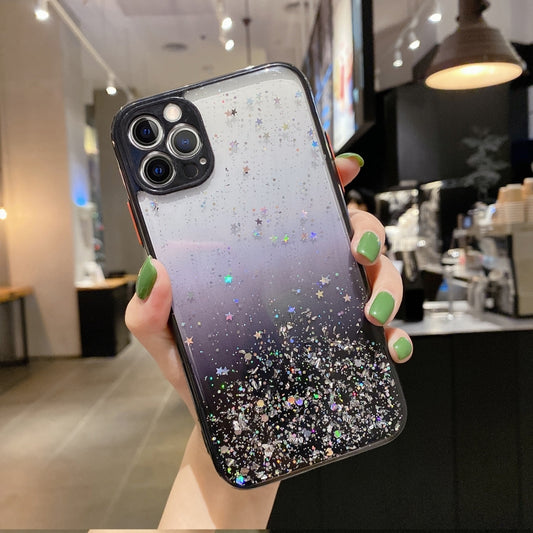 For iPhone 11 Pro Max Starry Gradient Glitter Powder TPU Phone Case(Black) - iPhone 11 Pro Max Cases by buy2fix | Online Shopping UK | buy2fix