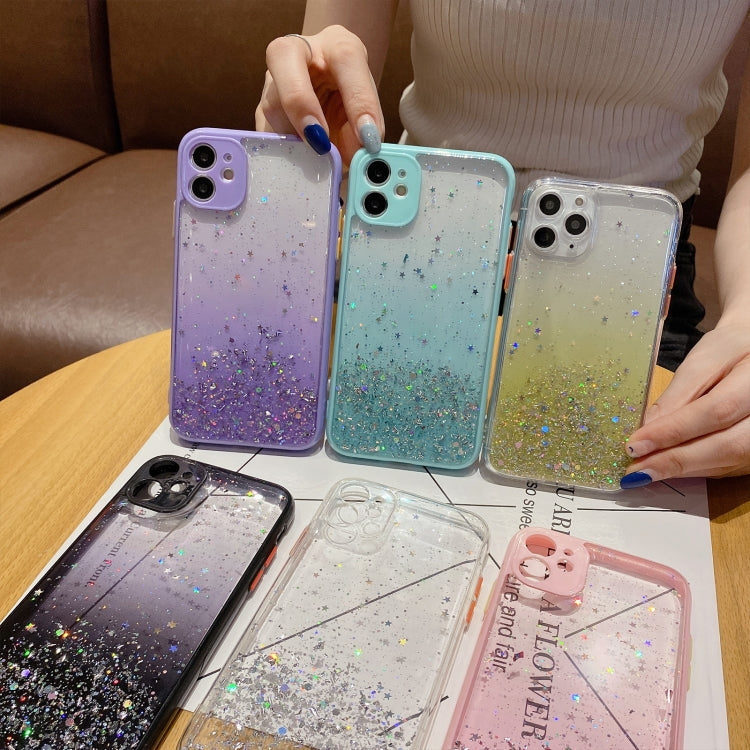 For iPhone 13 Starry Gradient Glitter Powder TPU Phone Case(Transparent) - iPhone 13 Cases by buy2fix | Online Shopping UK | buy2fix