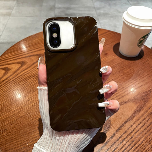 For iPhone X / XS Solid Color Wave Texture TPU Phone Case(Chocolate) - More iPhone Cases by buy2fix | Online Shopping UK | buy2fix