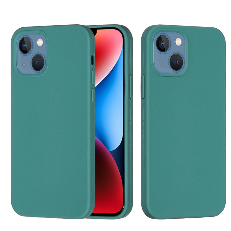 For iPhone 15 Plus Solid Color Silicone Phone Case(Pine Needle Green) - iPhone 15 Plus Cases by buy2fix | Online Shopping UK | buy2fix