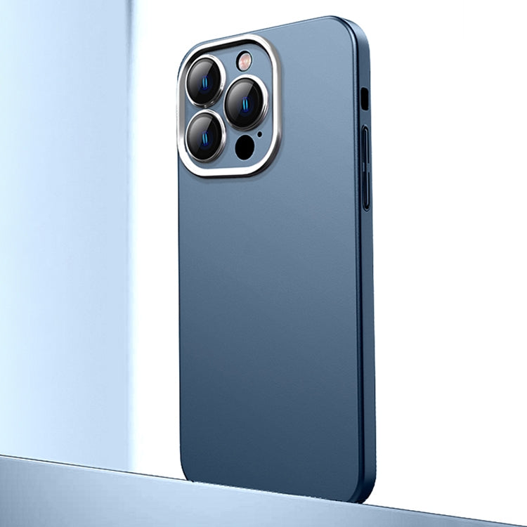 For iPhone 13 Pro Max Frosted Metal Material Phone Case with Lens Protection(Dark Blue) - iPhone 13 Pro Max Cases by buy2fix | Online Shopping UK | buy2fix