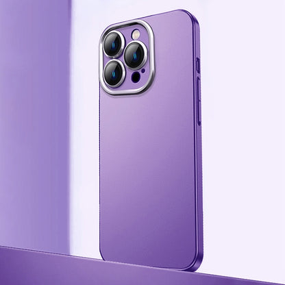 For iPhone 14 Pro Max Frosted Metal Material Phone Case with Lens Protection(Purple) - iPhone 14 Pro Max Cases by buy2fix | Online Shopping UK | buy2fix