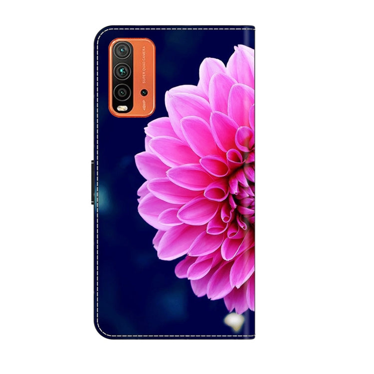 For Xiaomi Redmi 9T Crystal 3D Shockproof Protective Leather Phone Case(Pink Petals) - Xiaomi Cases by buy2fix | Online Shopping UK | buy2fix