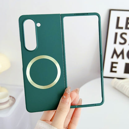 For Samsung Galaxy Z Fold5 Skin Feel Magsafe Magnetic Shockproof PC Phone Case(Dark Green) - Galaxy Z Fold5 Cases by buy2fix | Online Shopping UK | buy2fix