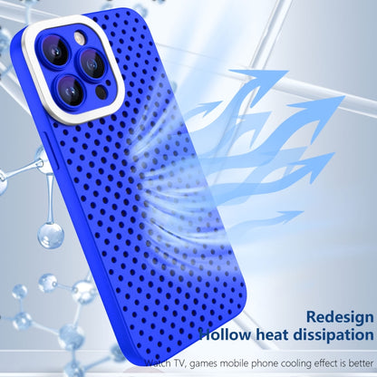 For iPhone 12 Hollow Heat Dissipation TPU Phone Case(Blue) - iPhone 12 / 12 Pro Cases by buy2fix | Online Shopping UK | buy2fix