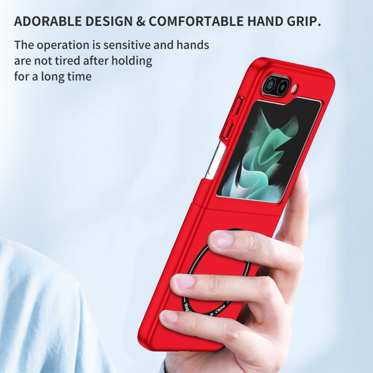 For Samsung Galaxy Z Flip5 5G Magsafe Magnetic Folding PC Phone Case(Red) - Galaxy Z Flip5 Cases by buy2fix | Online Shopping UK | buy2fix