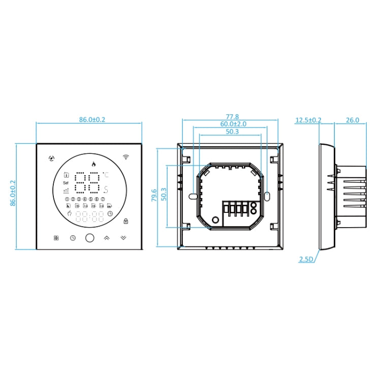 BHT-008GALW 95-240V AC 5A Smart Home Water Heating LED Thermostat With WiFi(Black) - Thermostat & Thermometer by buy2fix | Online Shopping UK | buy2fix