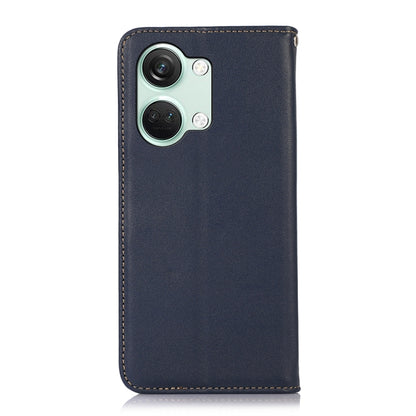 For OnePlus Nord 3 / Ace 2V KHAZNEH Nappa Top Layer Cowhide Leather Phone Case(Blue) - OnePlus Cases by buy2fix | Online Shopping UK | buy2fix