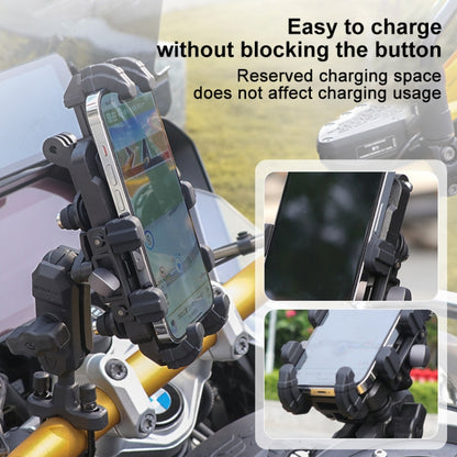 MOTOSLG Crab Motorcycle Phone Clamp Bracket U-Type Headbar Mount with Anti-theft Lock(Black) - Holder by MOTOLSG | Online Shopping UK | buy2fix