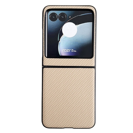 For Motorola Razr 40 Ultra / Razr 2023 Weave Texture PC Phone Case(Gold) - Motorola Cases by buy2fix | Online Shopping UK | buy2fix