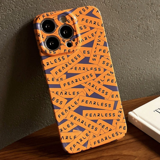For iPhone 14 Pro Painted Pattern Precise Hole PC Phone Case(Orange Label) - iPhone 14 Pro Cases by buy2fix | Online Shopping UK | buy2fix