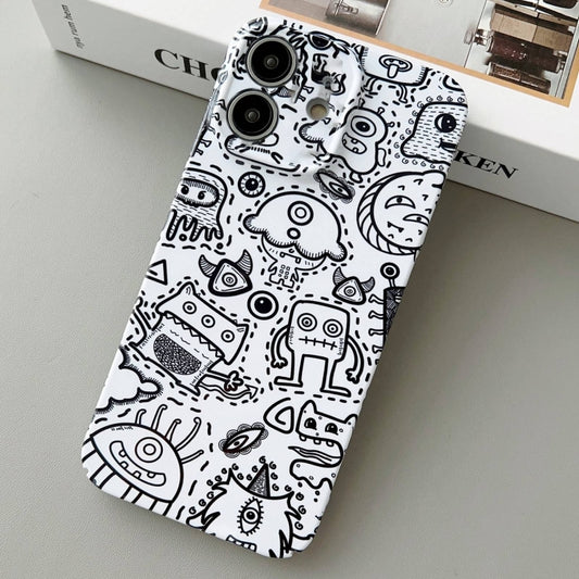 For iPhone 12 Painted Pattern Precise Hole PC Phone Case(Block Monster) - iPhone 12 / 12 Pro Cases by buy2fix | Online Shopping UK | buy2fix