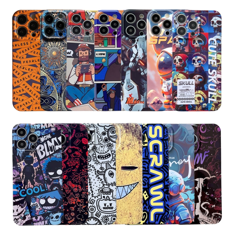 For iPhone 11 Pro Max Painted Pattern Precise Hole PC Phone Case(Purple Comics) - iPhone 11 Pro Max Cases by buy2fix | Online Shopping UK | buy2fix