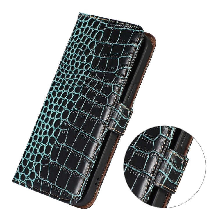 For Huawei Nova Y91 4G / Enjoy 60X Crocodile Top Layer Cowhide Leather Phone Case(Green) - Huawei Cases by buy2fix | Online Shopping UK | buy2fix