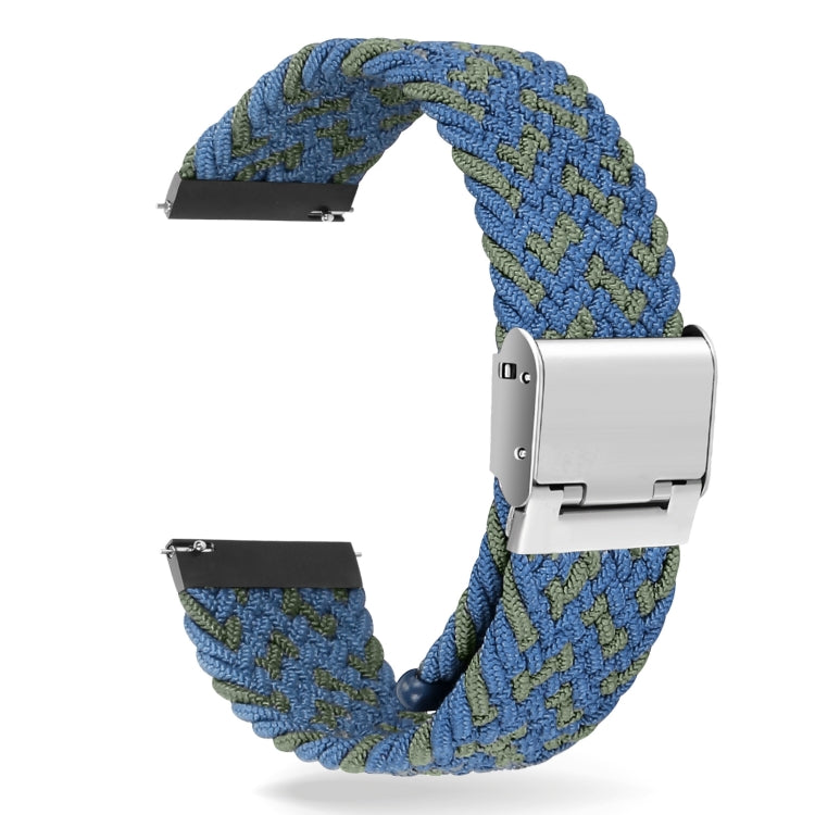 For Huawei Watch 4 / 4 Pro Nylon Braided Metal Buckle Watch Band(W Blue Green) - Watch Bands by buy2fix | Online Shopping UK | buy2fix