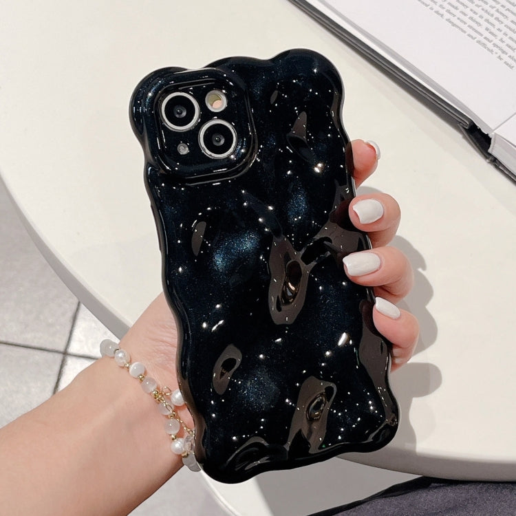 For iPhone 15 Pro Max Wave Bubbles TPU Phone Case(Pearlescent Black) - iPhone 15 Pro Max Cases by buy2fix | Online Shopping UK | buy2fix