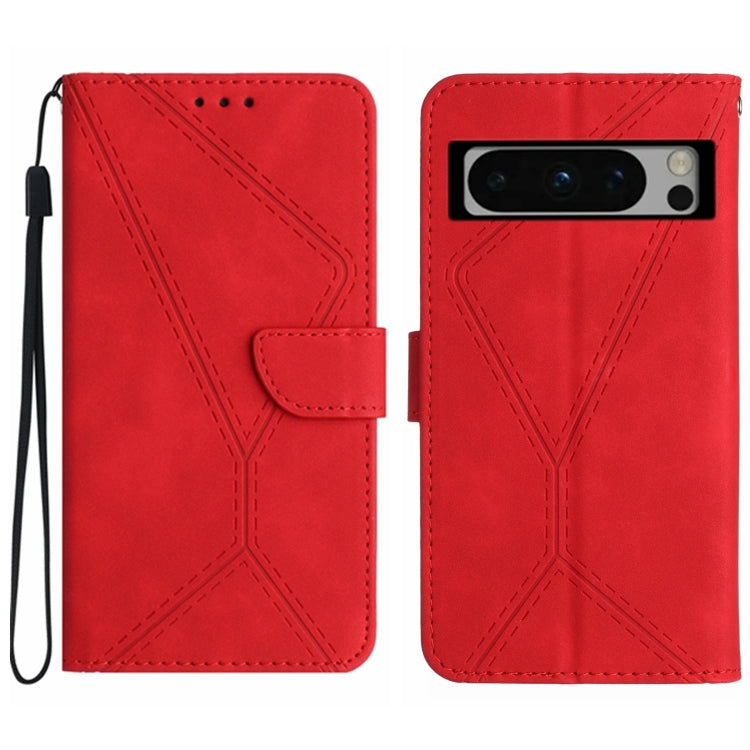 For Google Pixel 8 Pro Stitching Embossed Leather Phone Case(Red) - Google Cases by buy2fix | Online Shopping UK | buy2fix