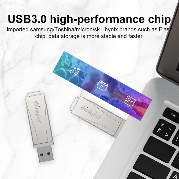 Lenovo Thinkplus USB 3.0 Rotating Flash Drive, Memory:256GB(Silver) - USB Flash Drives by Lenovo | Online Shopping UK | buy2fix