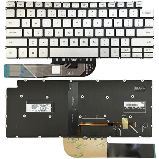 For Dell Inspiron 7490 / Vostro 5390 US Version Backlight Laptop Keyboard(Silver) - Dell Spare Parts by buy2fix | Online Shopping UK | buy2fix