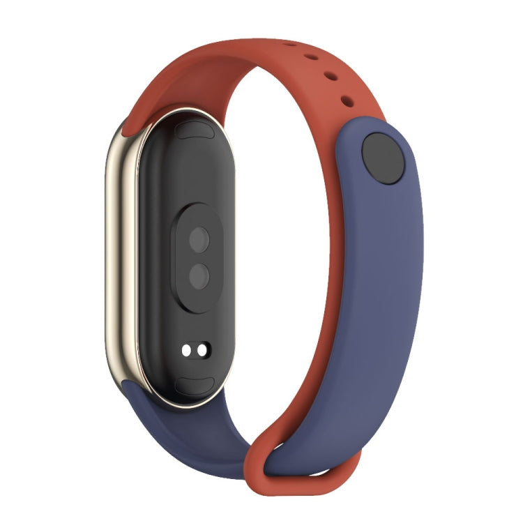 For Xiaomi Mi Band 8 Mijobs Dual Color Silicone Watch Band(Midnight Blue+Orange) - Watch Bands by MIJOBS | Online Shopping UK | buy2fix