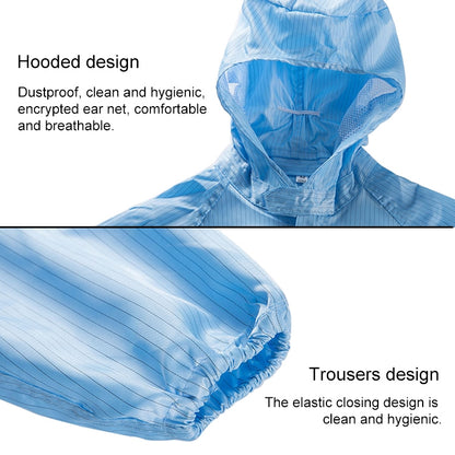 Striped Anti-static Split Hood Dust-proof Work Suit, Size:L(Yellow) - Protective Clothing by buy2fix | Online Shopping UK | buy2fix