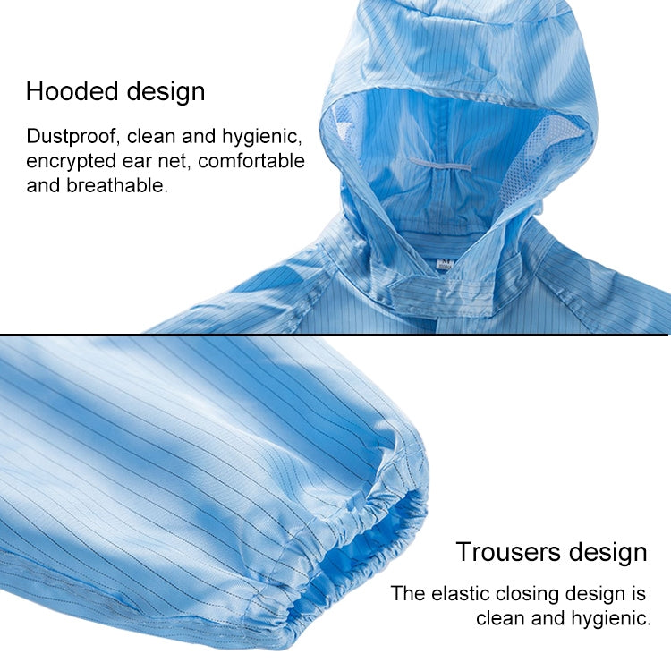 Striped Anti-static Split Hood Dust-proof Work Suit, Size:XXXXL(White) - Protective Clothing by buy2fix | Online Shopping UK | buy2fix