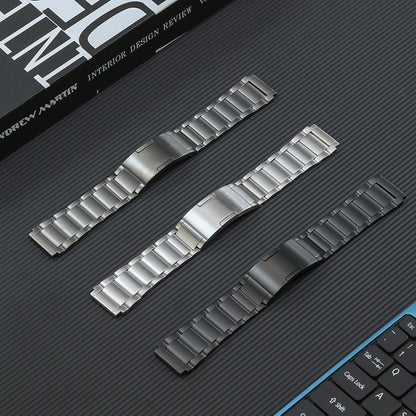 For Huawei Watch 4 Pro/GT3/GT2 Porsche Ver 22mm Three Strains HW Buckle Titanium Steel Watch Band(Black) - Watch Bands by buy2fix | Online Shopping UK | buy2fix