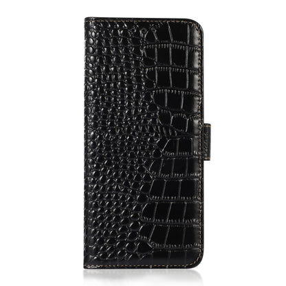 For Nothing Phone 2 Crocodile Top Layer Cowhide Leather Phone Case(Black) - More Brand by buy2fix | Online Shopping UK | buy2fix