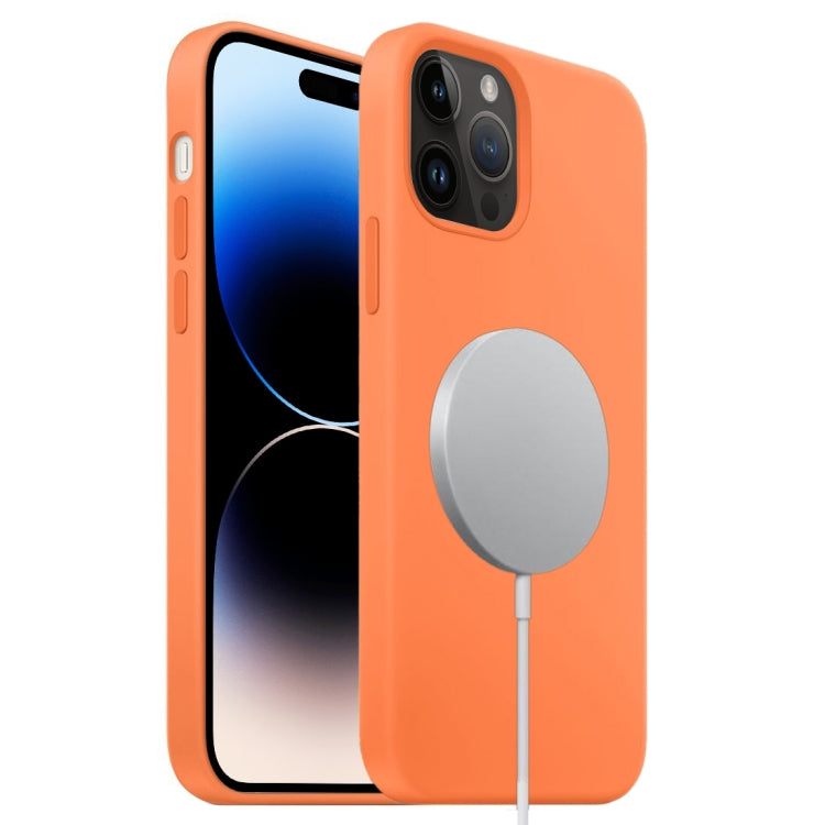 For iPhone 14 Pro MagSafe Liquid Silicone Full Coverage Phone Case(Orange) - iPhone 14 Pro Cases by buy2fix | Online Shopping UK | buy2fix