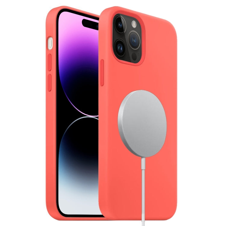 For iPhone 15 Pro MagSafe Liquid Silicone Full Coverage Phone Case(Pink Orange) - iPhone 15 Pro Cases by buy2fix | Online Shopping UK | buy2fix