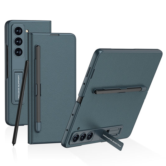 For Samsung Galaxy Z Fold5 GKK Flip Leather All-Inclusive Phone Case with Pen Holder(Green) - Galaxy Z Fold5 Cases by GKK | Online Shopping UK | buy2fix