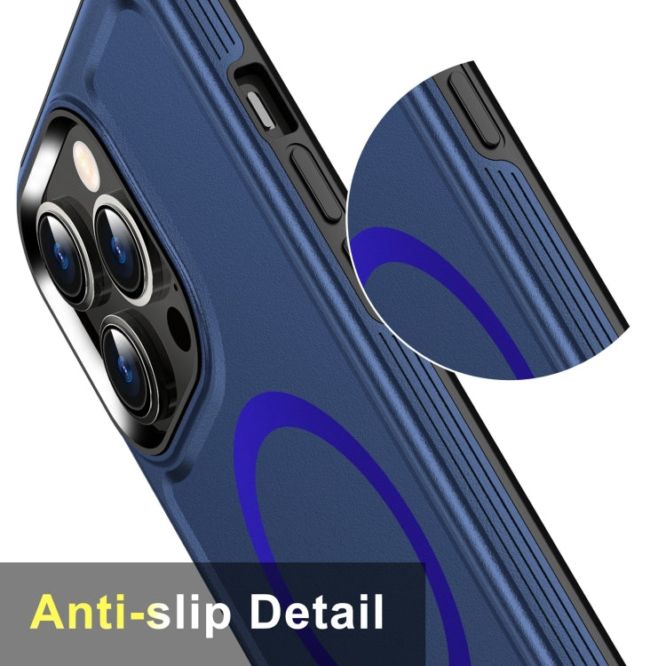 For iPhone 15 Plus Shield Armor MagSafe TPU Hybrid PC Phone Case(Blue) - iPhone 15 Plus Cases by buy2fix | Online Shopping UK | buy2fix