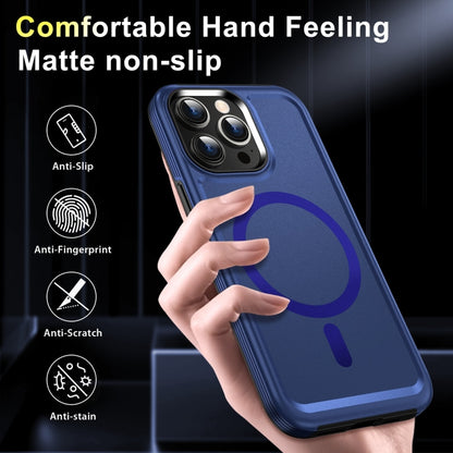 For iPhone 11 Shield Armor MagSafe TPU Hybrid PC Phone Case(Blue) - iPhone 11 Cases by buy2fix | Online Shopping UK | buy2fix